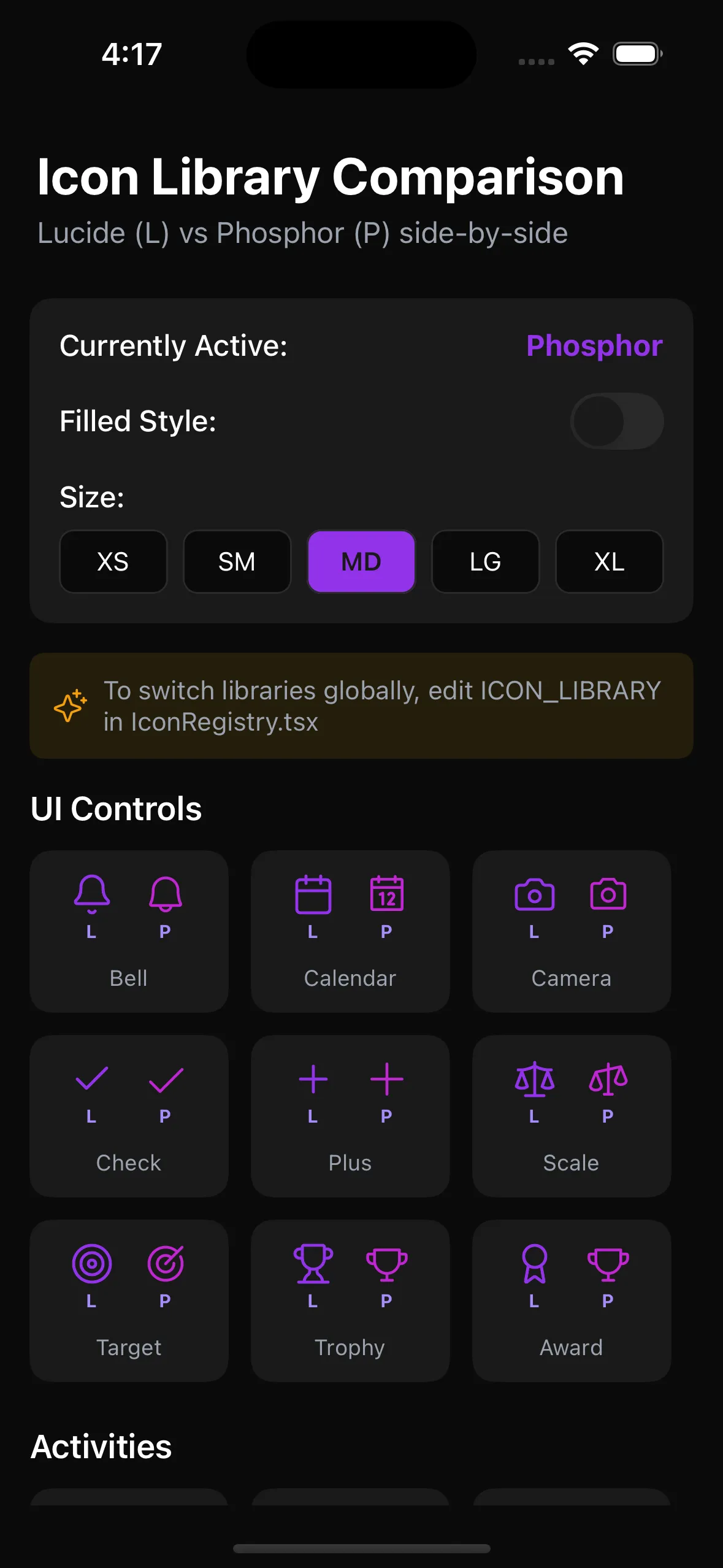Icon compare screenshot